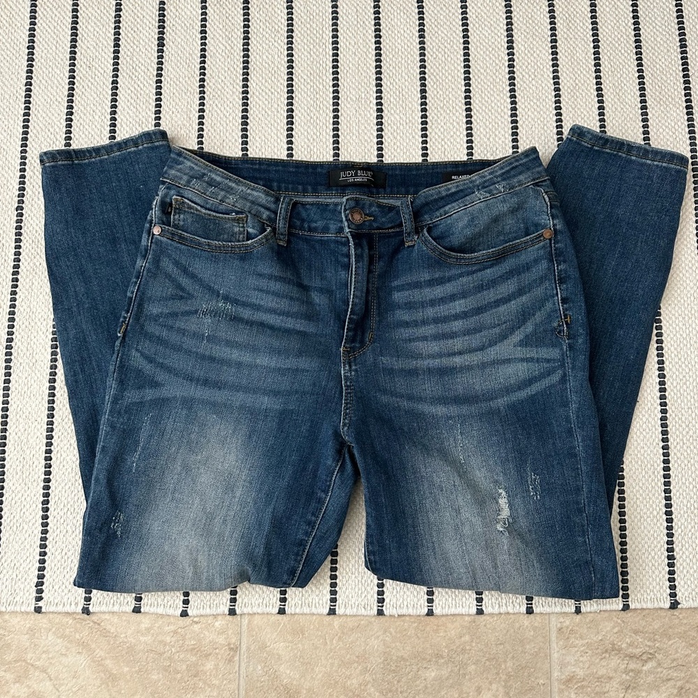 Judy Blue Relaxed Fit Blue Jeans - Size 12 -  Cotton Blend
